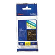 Etikettape brother tze334 12mmx8m guld sort