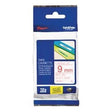Etikettape brother tze222 rød, hvid 9mmx8m