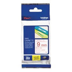 Etikettape brother tze222 rød, hvid 9mmx8m