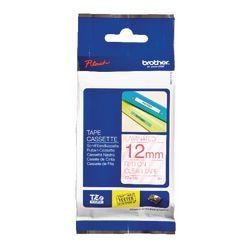 Brother labeltape tze132 12mmx8m rood transparant