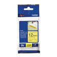 Etikettape brother tzes631 sort, gul 12mmx8m