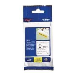Ekstra selvklæbende tape tzes221 brother 9mmx8m sort og hvid
