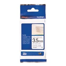 Tekstiltape brother tzen201 3,5mmx8m sort og hvid