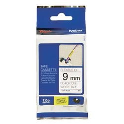 Brother etikettape tzefx221 9mmx8m sort og hvid