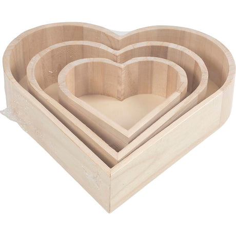 Creativ company hjerteformede skåle, h: 13-25 cm, d: 5-5,2 cm, 3 stk. 1 æske