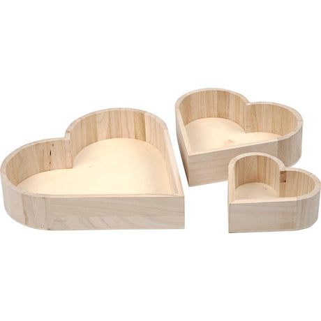 Creativ company hjerteformede skåle, h: 13-25 cm, d: 5-5,2 cm, 3 stk. 1 æske
