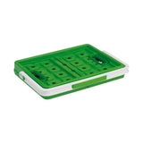 Soltøj firkantet indkøbskasse 24 liter grøn hvid plastik 44x31,5x21cm