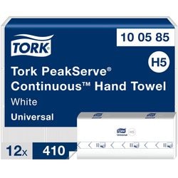 Tork 100585 peakserve kontinuerlig håndklædepapir cirkel 1-lags hvid h5 universal (100585)