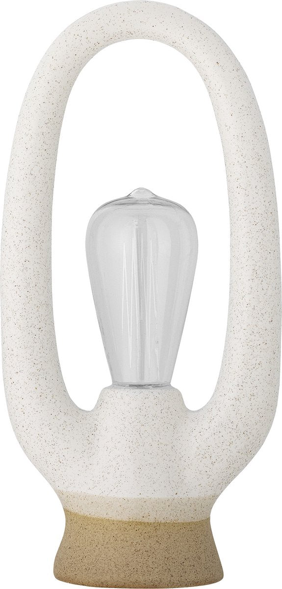 Bloomingville - latifa bærbar lampe - batteri - hvid - fajance