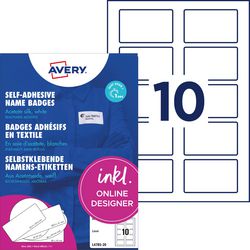 Avery badge etiket 50x80mm np 20 vel 10 etiketten per vel wit av-l4785-20