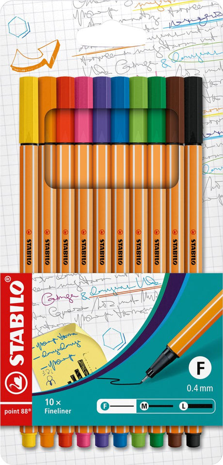 Stabilo 10 fineliners 0,4 mm punkt 88