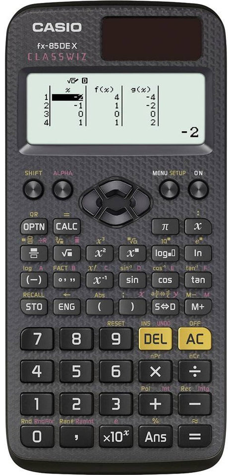 Casio fx-85dex - skoleberegner - 12-cifret display - sol- og batteridrift - sort