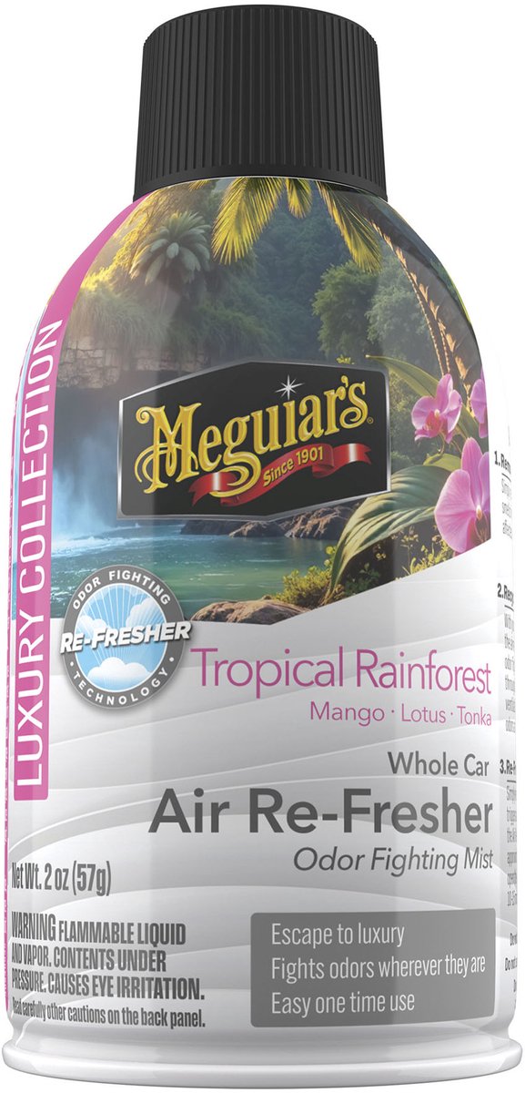 Meguiar's Meguiar's Tropical Escape Air Refresher – Billuftfrisker – Reducerer uønskede lugte – til køretøjsinteriør