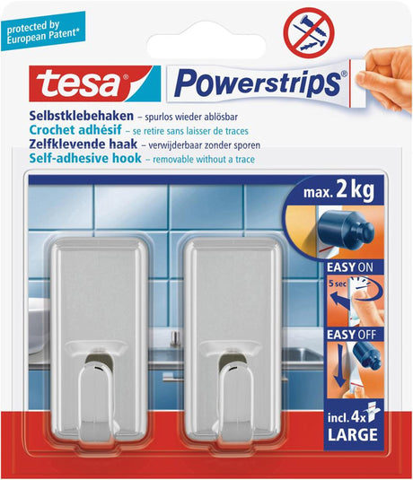 Tesa selvklæbende kroge med ellister l krom