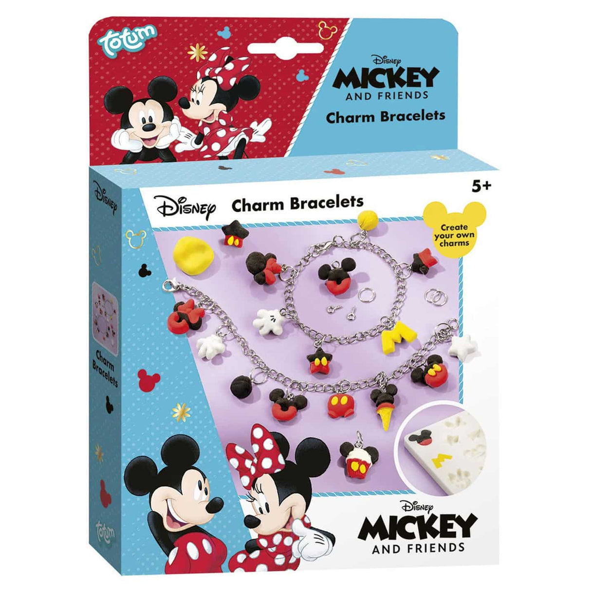 Intro totum disney mickey og minnie mouse charm armbånd består af 2 stk