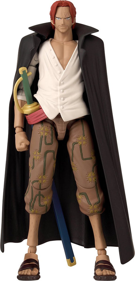 Bandai - anime heroes - one piece - shanks figur 17 cm - officielt licenseret one piece - shanks action figur - 36935