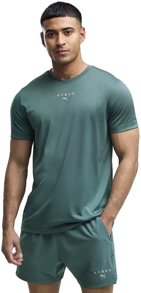 Puma x hyrox poly grafisk kortærmet t-shirt grøn l mand