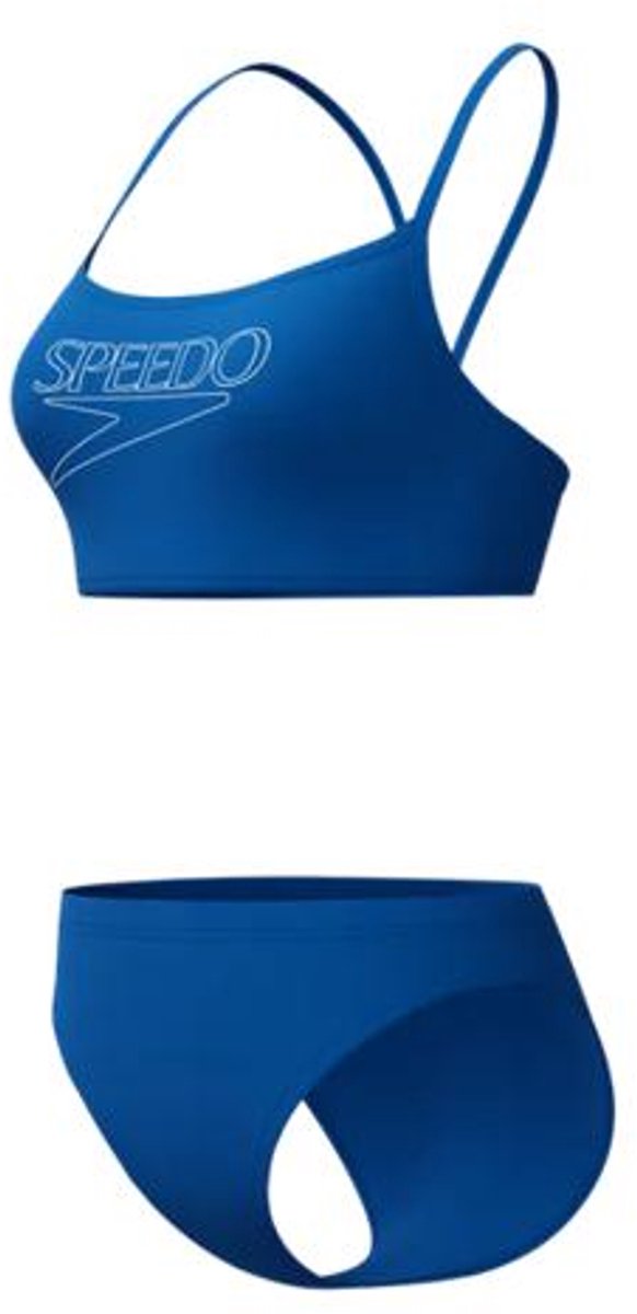 Speedo endurance logo tynd strop 2-delt sportsbadedragt til kvinder - blå hvid