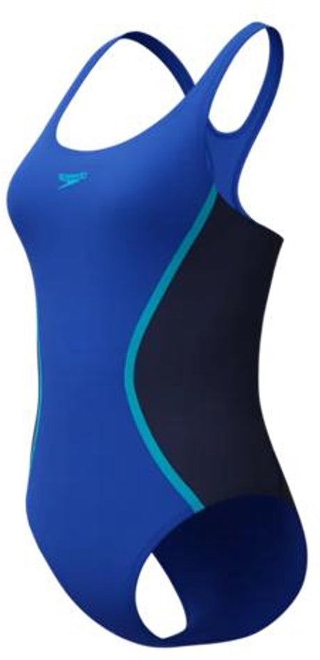 Speedo solid splejsningsmedaljevinder 1 styks sportsbadedragt til kvinder - marineblå