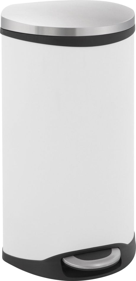 Eko - shell bin pedaalemmer 30 liter - steel plastic - wit, mat rvs - prullenbak