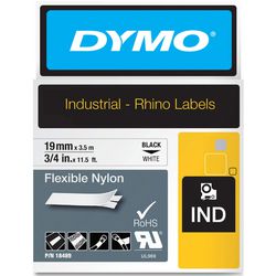 Nylontape dymo næsehorn sort, hvid 19mm x 3,5m