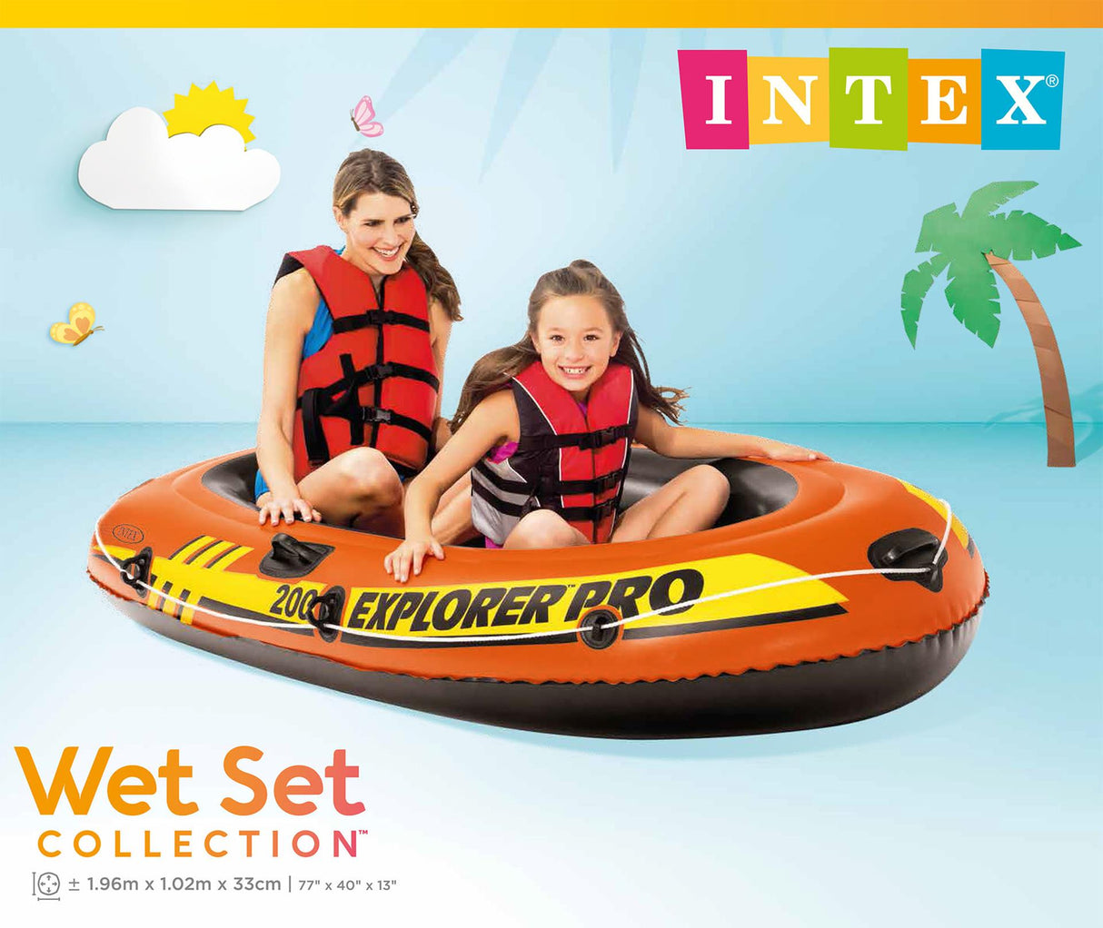 Intex 2 person boat explorer pro200 196x102cm