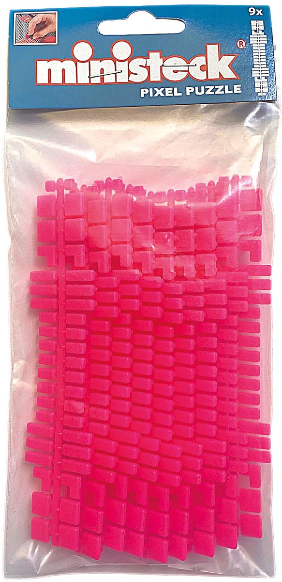 Ministeck legetøj - neon pink farve strimler 9 styks polybag kreativ.