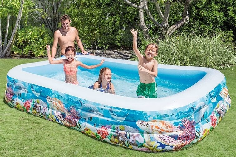 Intex stor oppustelig swimmingpool tropisk rev
