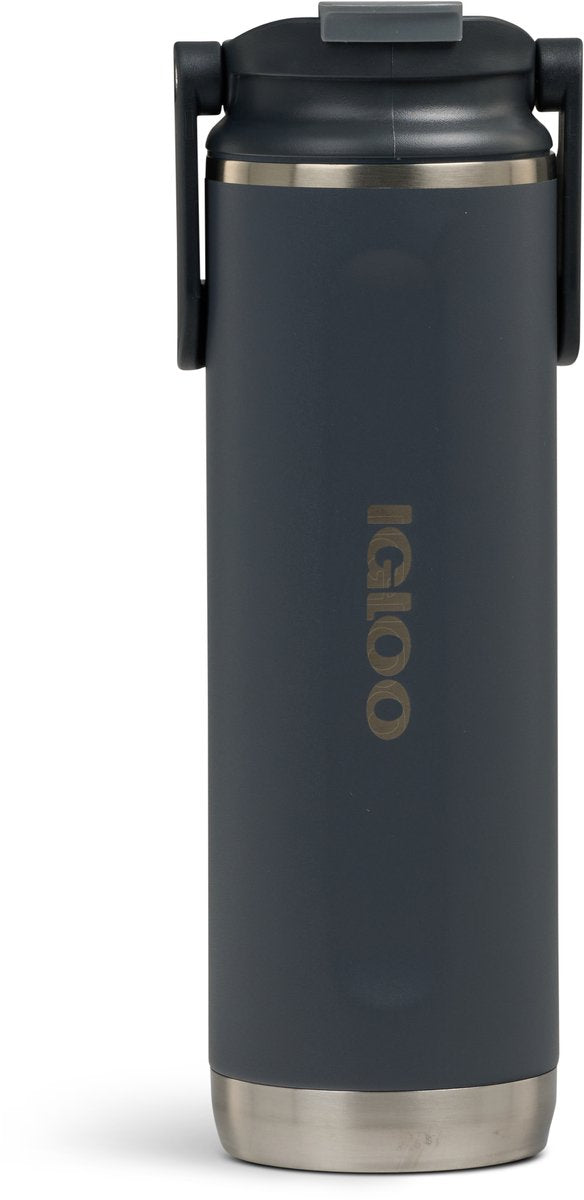 Igloo - flip 'n' sip - drikkeflaske - drikkekop - sort -600ml - termokande