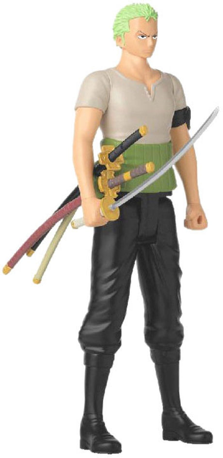 Bandai - anime heroes - ét stykke - anime heroes mega 30 cm zoro figur - stor ledfigur - roronoa zoro manga figur - ét stykke officiel licens - legetøj til børn 4+ - 38332