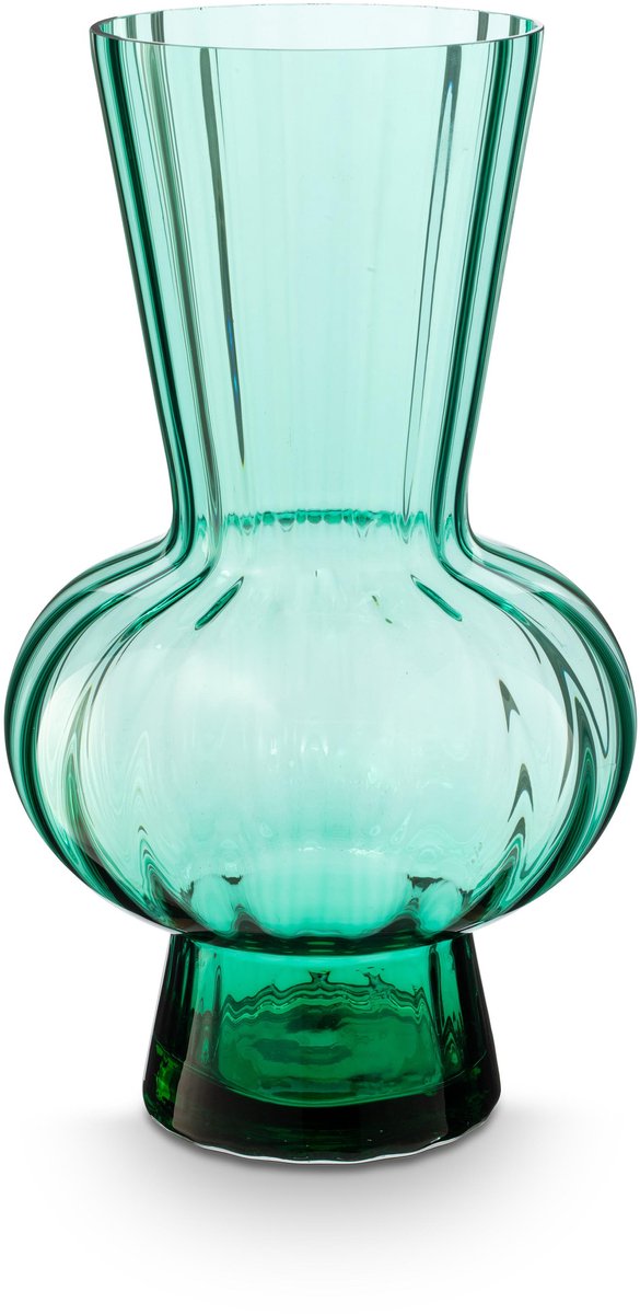 Vtwonen vaas - bloemenvaas van glas - groen - 26x45cm