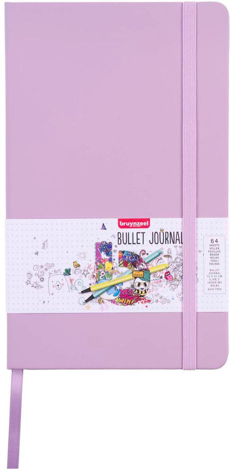 Bruynzeel bullet journal lilla, 13x21cm, 140 g m 64 ark