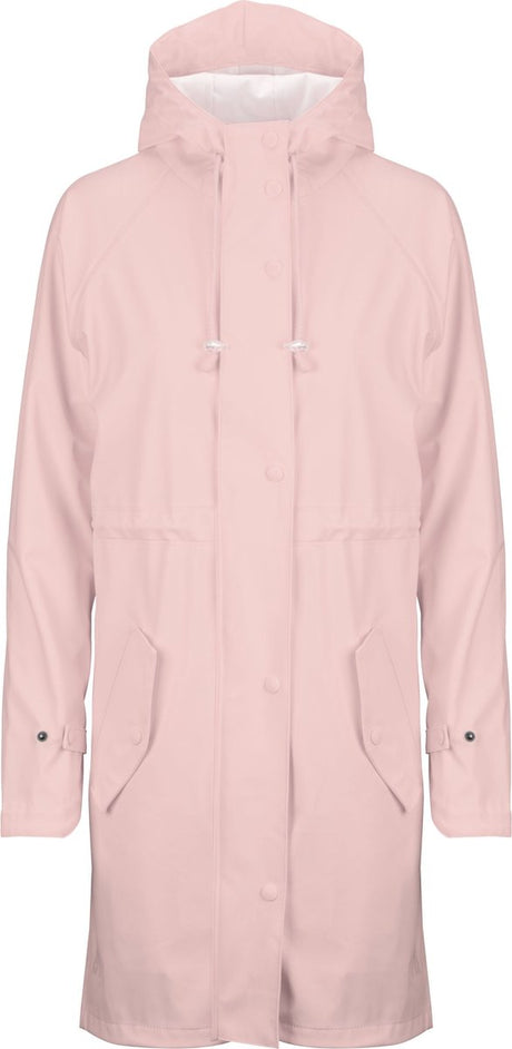 Ralka waterdichte regenjas dames - lange regenjas - lichtroze - maat 44 eu44