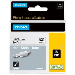 Dymo krympeslange industriel sort, hvid