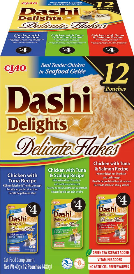 Inaba ciao dashi delight delicate flakes tonijn natvoer gelei 12x40g