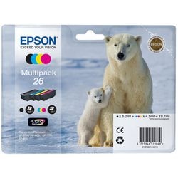 Blækpatron multipack epson t261640 sort, cyan, magenta, gul
