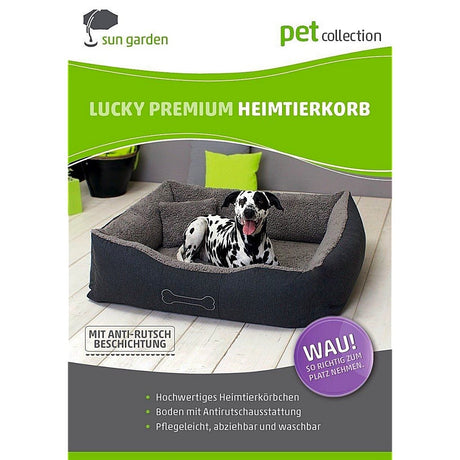 Solhave luksus hundeseng lucky + pude 59x67x20cm grå