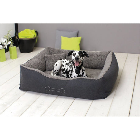 Solhave luksus hundeseng lucky + pude 80x70x20cm grå