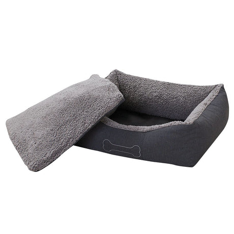 Solhave luksus hundeseng lucky + pude 80x70x20cm grå
