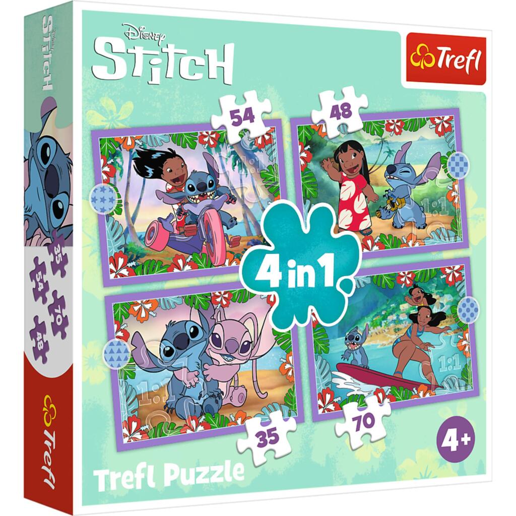 Trefl disney stitch 4i1 puslespil 35-70 brikker