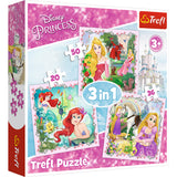 Trefl trefl 3i1 puslespil prinsesse 20-50 brikker