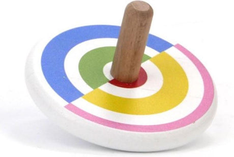 Bajo halvcirkel i træ med spinning top. 7x7x5,7 cm