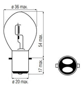 Kantelampe 12 volt 25 25 watt BA20D