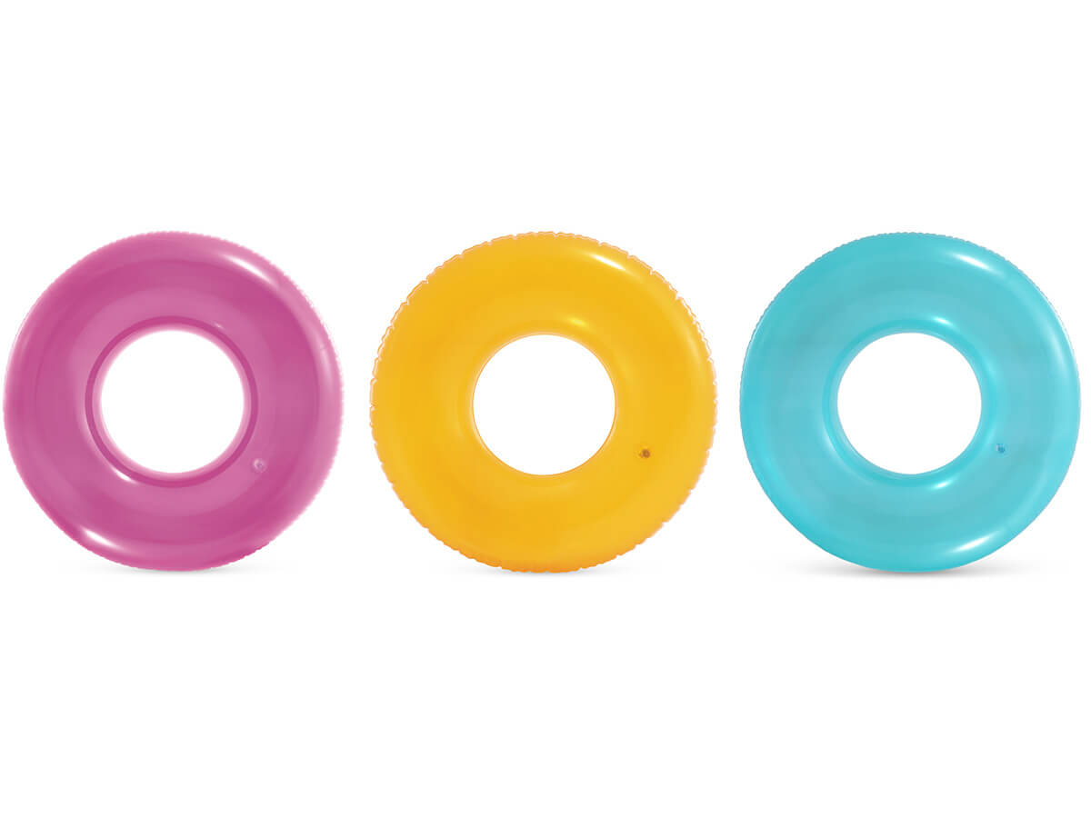 Intex gennemsigtig farvet svømmering-pink