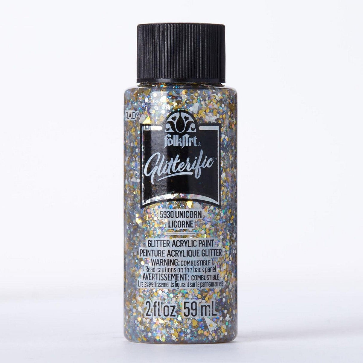 Folkart • glitrende akrylmaling enhjørning 59ml