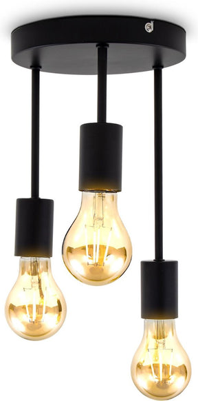 B.K.licht - loftspots - sorte overflademonterede spots - industrielt - metal - loftspot - E27 armatur - ekskl. lyskilder