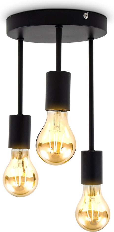 B.K.licht - loftspots - sorte overflademonterede spots - industrielt - metal - loftspot - E27 armatur - ekskl. lyskilder