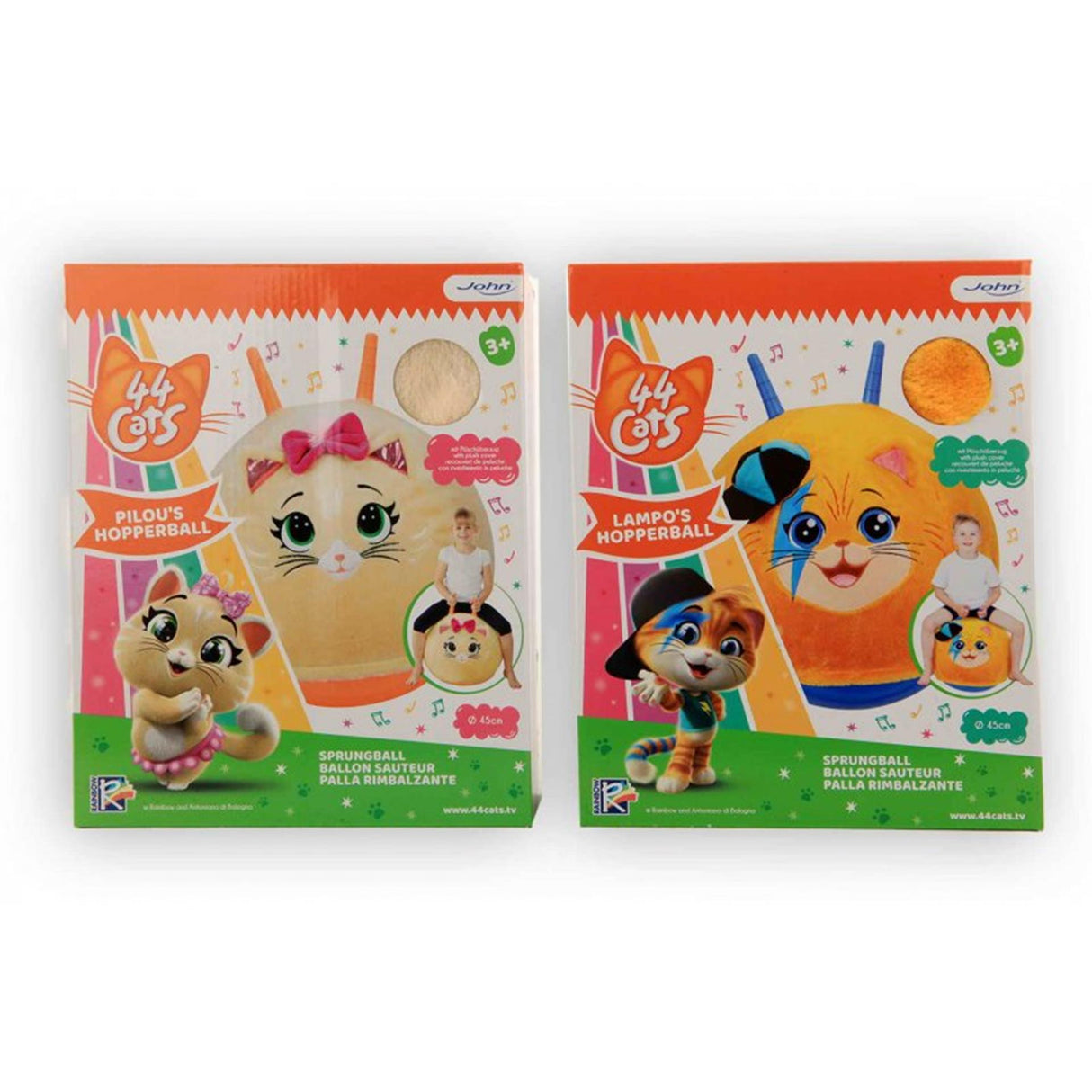 44 katte skippy ball ã˜45cm med plysbetræk