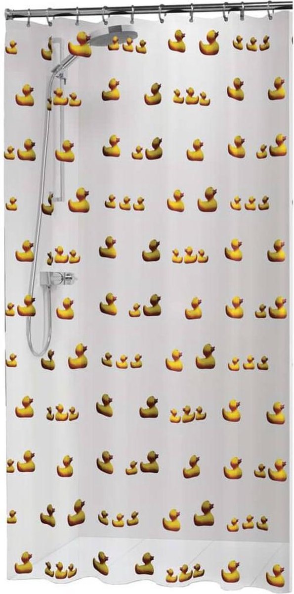 Sælskind ælling badeforhæng 180x200 cm - peva - gul