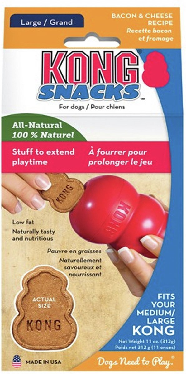 Kong snacks hundesnack - baconost - l - 312 g